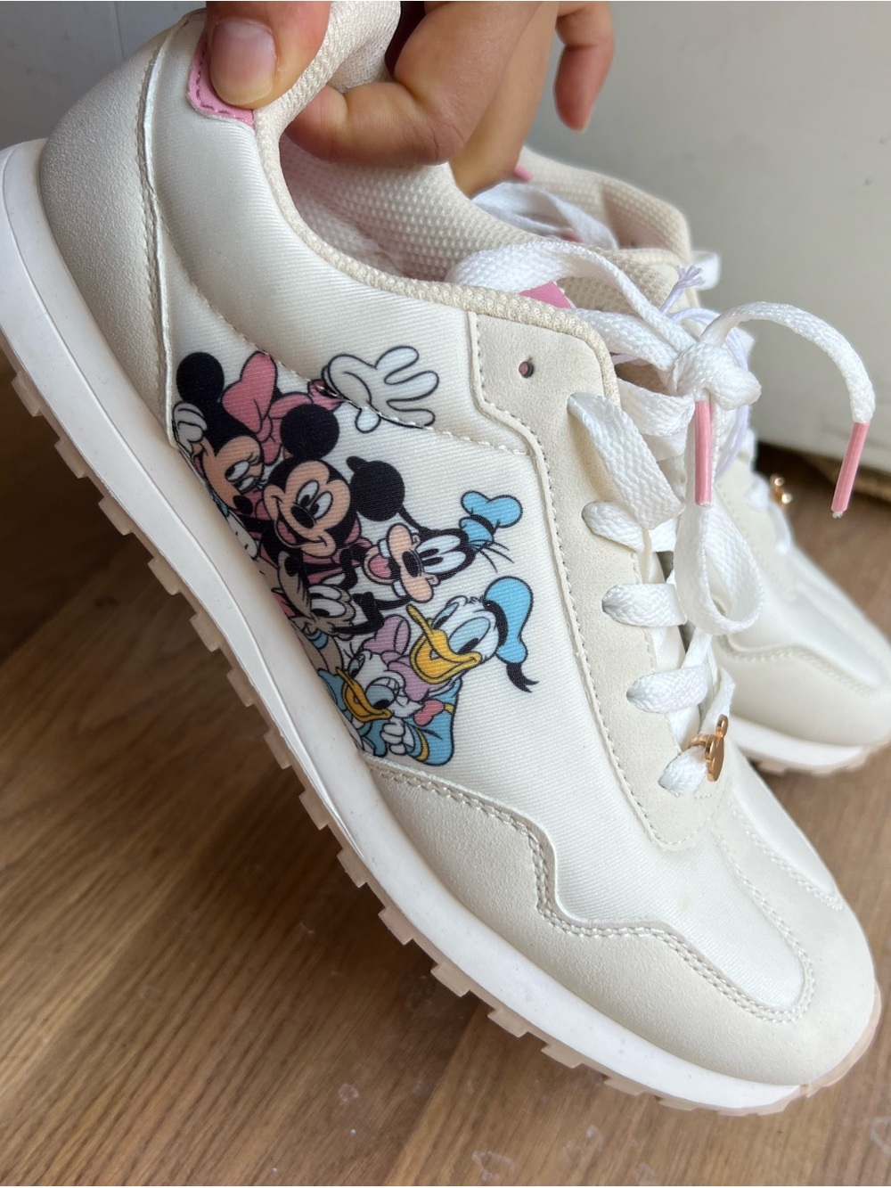 Disney White Sneakers with Minnie, Mickey & Friends Graphic